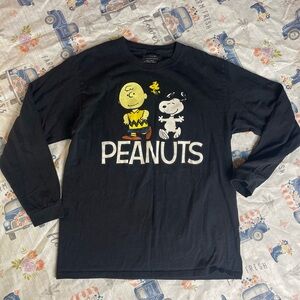 Peanuts Charlie Brown, Snoopy & Woodstock Double-Sided Long Sleeve Tee Medium